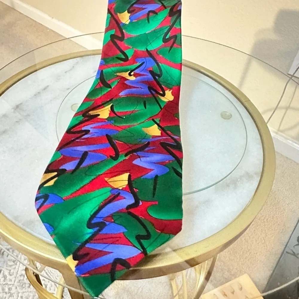 J. Garcia “Green Tree” Abstract Silk Tie – Jerry Garcia Artwork Limited Ed Art